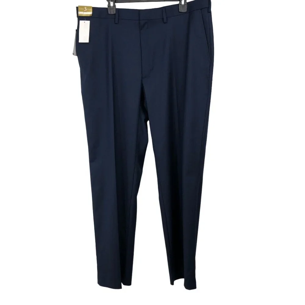 J M Haggar Dress Pants 40x32 NEW Blue Flat Front